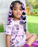 Kids Girl's Butterfly Print Short Sleeve Shorts Casual Suit GYAY-M8047 