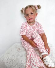 Kids Girl's Lips Print And Flare Pants 2 Piece Set GYAY-M8070 