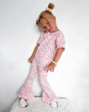 Kids Girl's Lips Print And Flare Pants 2 Piece Set GYAY-M8070 