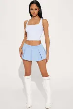 Solid Lined A-line Pleated Half-body Skirt ANDF-2417
