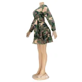 Long Sleeve Camouflage Printed Dress HNIF-TTDD009