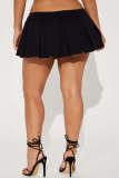 Solid Lined A-line Pleated Half-body Skirt ANDF-2417