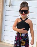 Kids Girl's Halter Vest And Print Pants Set GYAY-M8005 