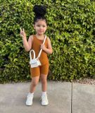 Kids Girl's Sleeveless Vest Two Piece Shorts Set GYAY-M8055 