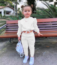 Kids Girl's Solid Color Long Sleeve Sport Sweatshirts Set GYAY-M8029 