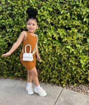 Kids Girl's Sleeveless Vest Two Piece Shorts Set GYAY-M8055 