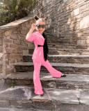 Kids Girl's Long Sleeve Blazer Color Block 2 Piece Set GYAY-M8009 