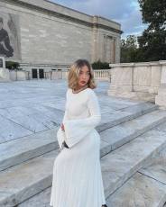 Long Sleeve Backless Knits Maxi Dress GFQS-DCL333
