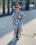 Kids Boy's Stripe Print Loose Shirt GYAY-M8064 