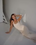 Sexy Sleeveless Knits Solid Color Maxi Dress GFQS-6017