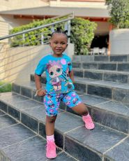 Kids Girl's Cartoon Printed Short Sleeve Casual SuitGYAY-M8054 