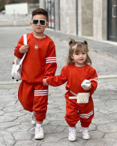 Kids Stripe Long Sleeve Sport Two Piece Pants Set GYAY-M8031 