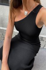 Single Shoulder Knits Fishtail Dress GFQS-1992