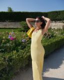 Single Shoulder Knits Fishtail Dress GFQS-1992