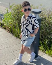 Kids Boy's Stripe Print Loose Shirt GYAY-M8064 