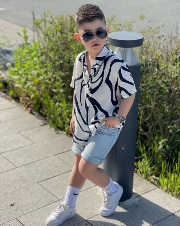 Kids Boy's Stripe Print Loose Shirt GYAY-M8064 