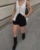Sexy V-neck Sleeveless Knit Pullover Vest GFQS-0618