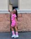 Kids Girl's Fashion Cartoon Printed Short Sleeve Casual Suit GYAY-M8065 