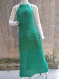 Sleeveless Halter Hollow Out Knits Maxi Dress GFQS-0722