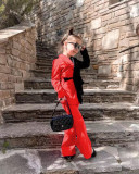 Kids Girl's Long Sleeve Blazer Color Block 2 Piece Set GYAY-M8009 