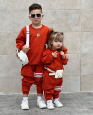 Kids Stripe Long Sleeve Sport Two Piece Pants Set GYAY-M8031 