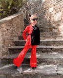 Kids Girl's Long Sleeve Blazer Color Block 2 Piece Set GYAY-M8009 