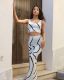 Casual Wave Pattern Tank Tops Knits Skirts Set GFQS-DCL050