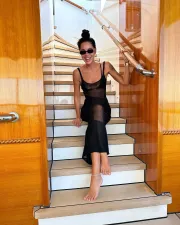 Sexy See-Through Backless Bikini Cover Up Beach Dress GFQS-2444
