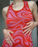 Sexy Print Backless Back Crossed Split Long Dress GFQS-042