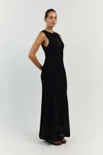 Knits Sleeveless Hollow Out Maxi Dress GFQS-1230