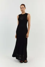 Knits Sleeveless Hollow Out Maxi Dress GFQS-1230