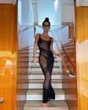 Sexy See-Through Backless Bikini Cover Up Beach Dress GFQS-2444