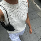 Sleeveless Knits Solid Color Vest Tops GFQS-5511