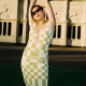 Low-cut V-neck Sexy Cut-out Knit Dress GFQS-H0330