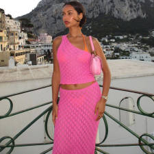 Single Shoulder Beach Vest And Half Skirt 2 Piece Set GFQS-1015