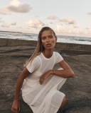 See Through Short Sleeve Slim Knits Maxi Dress GFQS-DCL062