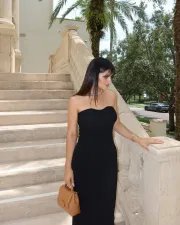 Wrap Chest Solid Color Knits Maxi Dress GFQS-1666