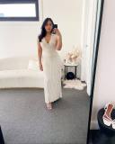 Short Sleeve Lapel Knits Maxi Dress GFQS-1220