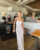 Floral Hollow Out Sexy Tight Sling Maxi Dress GFQS-4743