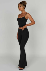 Sexy Solid Color Sling Vest Two Piece Pants Set YD-8805
