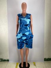 Camouflage Print Sleeveless Loose Romper SMD-24019