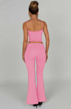 Sexy Solid Color Sling Vest Two Piece Pants Set YD-8805
