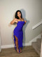 Sexy Tube Tops Solid Color Split Maxi Dress YD-8807