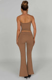 Sexy Solid Color Sling Vest Two Piece Pants Set YD-8805