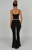Sexy Solid Color Sling Vest Two Piece Pants Set YD-8805