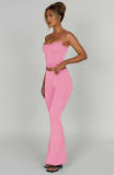 Sexy Solid Color Sling Vest Two Piece Pants Set YD-8805