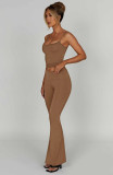 Sexy Solid Color Sling Vest Two Piece Pants Set YD-8805
