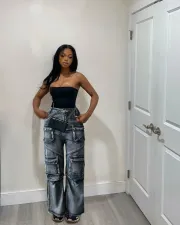 Fashion Denim Loose Wide Leg Jeans WAF-77642