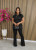 Wave Stripe Set Short Sleeve Pants Two Piece Set DDF-88232