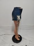 Fashion Denim Bandage Shorts QXTF-8306